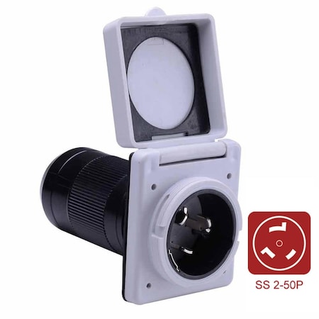 Superior Electric 50 Amp NEMA SS 2-50P RV Inlet - White RVA1520